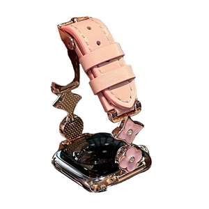 Bracelet de montre en denim brodé de trèfles à quatre feuilles en alliage, compatible avec <span class=keywords><strong>Apple</strong></span> <span class=keywords><strong>Watch</strong></span> S1 à S11 - Product Image 1