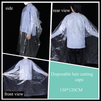 Capes pour Salon de coiffure jetables, paquets de boîtes, tabliers pour coupe de cheveux, coloration, en plastique PE, 50 pièces