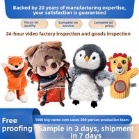 Marionnettes à main personnalisées en peluche courte, mignonnes, éducatives, jouets de confort pour bébés, pour le sommeil et les conversations, en forme de renard, pingouin, lion, avec rembourrage en coton PP, pour tous les âges