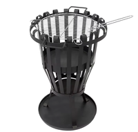 Brasero portable de haute qualité fabriqué en usine, avec revêtement en poudre, barbecue avec fourche à feu pour se réchauffer