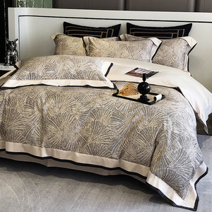Light Luxury Printed 100% Pure Cotton Four-piece <b>Bedding</b> <b>Set</b> Digital Printing Breathable High-density Fabric Plants And Flowers - Product Image 3