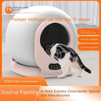 Bac à litière pour chat intelligent à un bouton entièrement fermé Accessoire de pelle à litière pour chat Intelligent Pet Pelleter les excréments en plastique