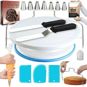 Juego de tocadiscos para pasteles, Kit de decoración de pasteles, suministros para hornear, herramientas, incluye soporte para pasteles, tocadiscos, herramienta para pasteles - Product Image 4