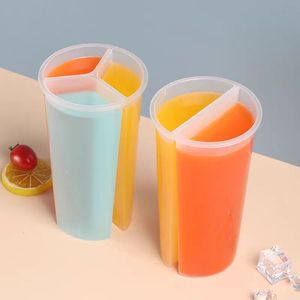 Vaso de Plástico Desechable de Doble Pared para Café y Té <span class=keywords><strong>con</strong></span> Leche 2 en 1, Vaso de Doble Color para Bebidas <span class=keywords><strong>con</strong></span> Tapa, Ideal para Llevar - Product Image 4