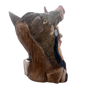 Tusk Tush cerdo cabeza de calavera adorno de escritorio 3D Animal jabalí escultura figuritas artesanías cráneo humano decoración de fiesta de Halloween - Product Image 4