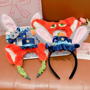 Diadema Súper Linda para Niñas - Diadema de Conejo de Zoológico con Lazo Judy <span class=keywords><strong>Nick</strong></span>, Accesorio para el Cabello, Peluche de Dibujos Animados, Juguete de Peluche - Product Image 6