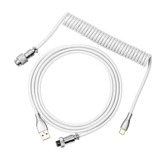 Factory Price Mechanical Keyboard Coiled Cable Wire  Custom Usb Port Cable Aviator Coiling Cable for Gaming Keyboard Accessories