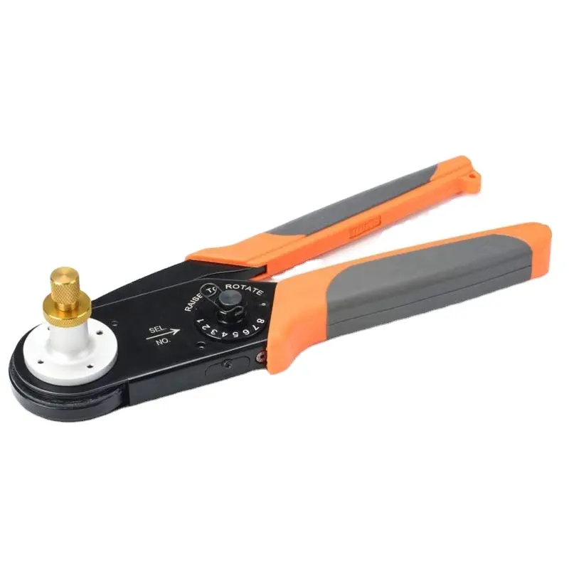 IWSS HD-0812D 4 Indent Crimp Tool for AWG12-8 Heavy Duty Closed Barrel Pin and Socket Solid Contacts Integrated Positioner