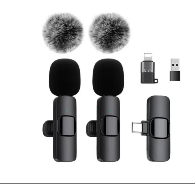 Mini Wireless Lavalier Microphone With Noise-Canceling Technology Audio Noise Reduction
