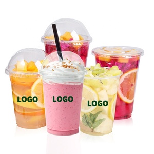 once clear u shape 12oz 14oz 16oz cold drink juice water pet plastic cup