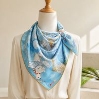 Op maat gemaakte zijden sjaal 90cm moerbeizijden vierkante hoofdsjaal dubbelzijdig damesmode groothandel leverancier