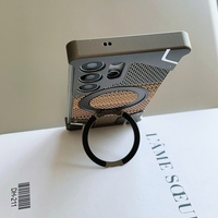 Étui de téléphone en aluminium sans cadre, motif bois, anneau magnétique, béquille, étanche, antichoc, style Ins pour