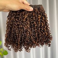 Extensions de Cheveux Humains Double Trame Bouclés Pixie 16, 18, 20 Pouces à Tissage Rapide, 100% Cheveux Vierges Non Traités pour Femmes