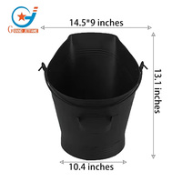 Seau à cendres en métal galvanisé de 6 gallons pour foyer intérieur