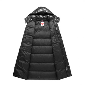 Custom <strong>Black</strong> Designer Puffer Jacket Glossy <strong>Men</strong> Shiny Down <strong>Coat</strong> - Product Image 4