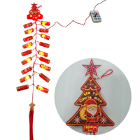 Guirlande lumineuse LED personnalisée avec logo, écologique, pour Noël, motif pétard, décoration suspendue Père Noël, pour mur, porte, fête de Noël