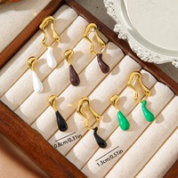 Roestvrij staal verguld emaille mode-oorknopjes voor dames jubileum kerstcadeau sieraden