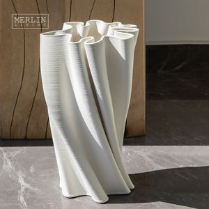Merlin Living 3D-Druck <span class=keywords><strong>Vase</strong></span> Weiße <span class=keywords><strong>Vase</strong></span> Blume Moderne Heimdekoration Nordische <span class=keywords><strong>Vase</strong></span> Chaozhou Keramikfabrik Großhandel OEM ODM - Product Image 2
