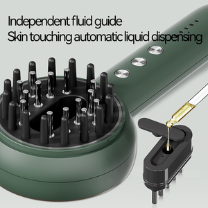 หวีนวดหนังศีรษะพร้อมเทคโนโลยีการสั่นสะเทือนและความถี่สูง พร้อมที่ทาออยล์ ผลิตจากพลาสติก ABS สำหรับดูแลหนังศีรษะและกระตุ้นการเจริญเติบโตของเส้นผม - Product Image 6