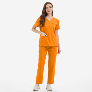 Conjuntos de Uniformes Médicos Unisex de Alta Calidad, Cuello <span class=keywords><strong>en</strong></span> V, Pantalones Rectos, Poliéster Multicolor, Ropa de Trabajo para Hospital - Product Image 4