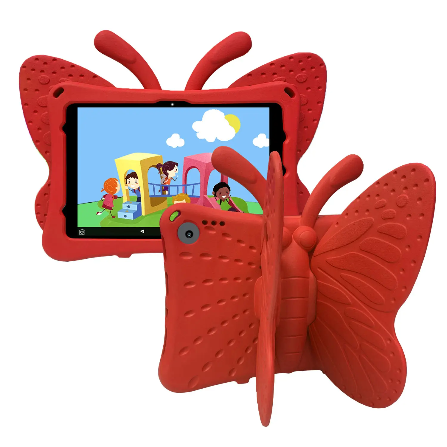 Casing EVA Busa Kupu-kupu Imut Kartun Anak-anak Aman Universal untuk Ipad 7 8 9 Air4 Air3 10.9 10.2 Air Pro 2021 2020 Penutup Tablet