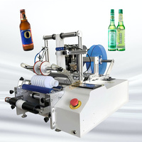 Etiqueteuse semi-automatique manuelle à colle humide double face pour toute forme de bouteille avec code