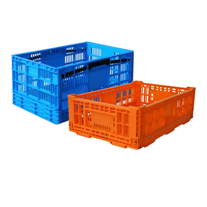 Tiết Kiệm Không Gian 600*400*230Mm Đóng Mở Stackable Gấp Mua Sắm Nhựa Lưu Trữ Có Thể Gập Lại Tote Thùng - Product Image 4