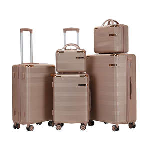 Ensemble <span class=keywords><strong>de</strong></span> valises violettes 20'' à roulettes, résistantes aux rayures, en ABS, avec double poignée télescopique et serrure à combinaison, bagages cabine modernes - Product Image 2