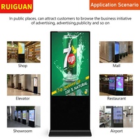 Grand écran d'affichage de 50 pouces, affichage publicitaire, signalisation numérique, écran LCD, support de sol, type non tactile