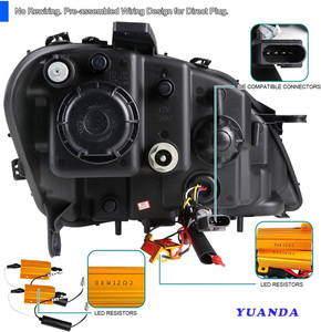 Adapté aux phares avant ML W164 2010-2011, compatible avec la modification des phares <span class=keywords><strong>Mercedes</strong></span> 09-12, feux de jour LED. - Product Image 6