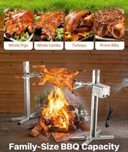 เครื่องย่างบาร์บีคิวไฟฟ้าขนาด 45.2 นิ้ว สำหรับย่างหมูแบบหมุน พร้อมระบบหมุนย่าง 220v ปรับความสูงได้ เหมาะสำหรับใช้งานกลางแจ้ง - Product Image 2