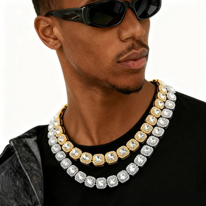 Collar de moda con cadena de cuello, diamantes de imitación estilo Rock Sugar, collar hip hop, cadena cubana italiana - Product Image 1