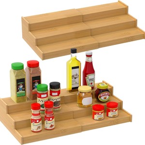 Estante para Especias de Bambú Expandible, Organizador de Almacenamiento de Cocina, Estante para Condimentos de Encimera, Forma Rectangular, No Requiere Perforación - Product Image 5