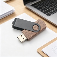 Memoria USB de Madera OEM con Logotipo Personalizado, Memoria USB Giratoria de Metal de 128GB 64GB 32GB 16GB 8GB 4GB 2GB 1GB, Fabricante de Memorias USB