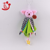 JT-2 Doudou doux de dessin animé pour bébé, serviette en papier avec anneau, jouet poupée