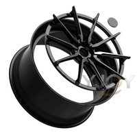 Jantes de course en alliage d'aluminium forgé 2 pièces YJOY personnalisées, neuves, noir brillant, 18-26 pouces, compatibles avec Carrera 992, garantie 1 an