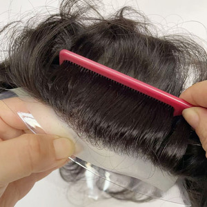 ท็อปเปอร์ผมผู้ชายแบบลูกไม้ รุ่นใหม่จากออสเตรเลีย ทรงผมลอนธรรมชาติ คุณภาพดี ตัดเย็บด้วยมือ ใช้ผมแท้จากอินเดีย # 1B - Product Image 1