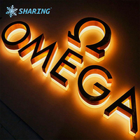 Lettres en relief 3D personnalisées haut de gamme rétroéclairées, signalétique métallique illuminée, éclairage LED étanche IP65 pour les magasins de détail, les bureaux, les centres commerciaux
