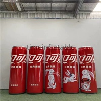 Modèles publicitaires gonflables géants en PVC pour l'extérieur, personnalisables (2m, 3m, 4m), représentant des canettes et des bouteilles de bière