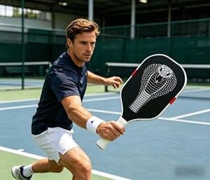 Ex83 USAPA Approved Carbon Fiber Pickleball Paddle, King <strong>Cobra</strong> Pattern, Black White High Contrast Design for Outdoor Indoor Play - Product Image 5