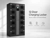 Casillero Inteligente de Carga para Teléfonos con 12 Puertas y Ventanas de Privacidad Tintadas, Gabinete con Código PIN para Oficina, Hospital y Sala VIP - 2026