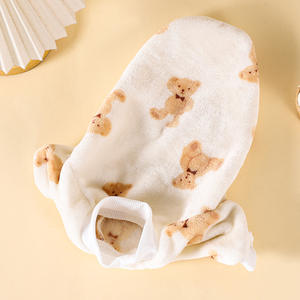 Colorfast Cute Bear Print Fleece Pet Sweater acanalados con puños elásticos-Otoño Invierno Essential Comfort Wear para perros y gatos - Product Image 4