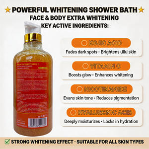 Nouveau Gel <span class=keywords><strong>Douche</strong></span> Corps Éclaircissant et Apaisant à l'Acide Kojique et Vitamine C - Nettoyant Hydratant à la Kératine pour Tous Types de Peau - Product Image 4