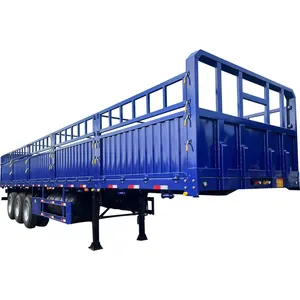 Китай 3 4 5 Ось 20-80 тонн более дешевый грузовик для перевозки скота, свиней, грузовой забор, полутранспорт