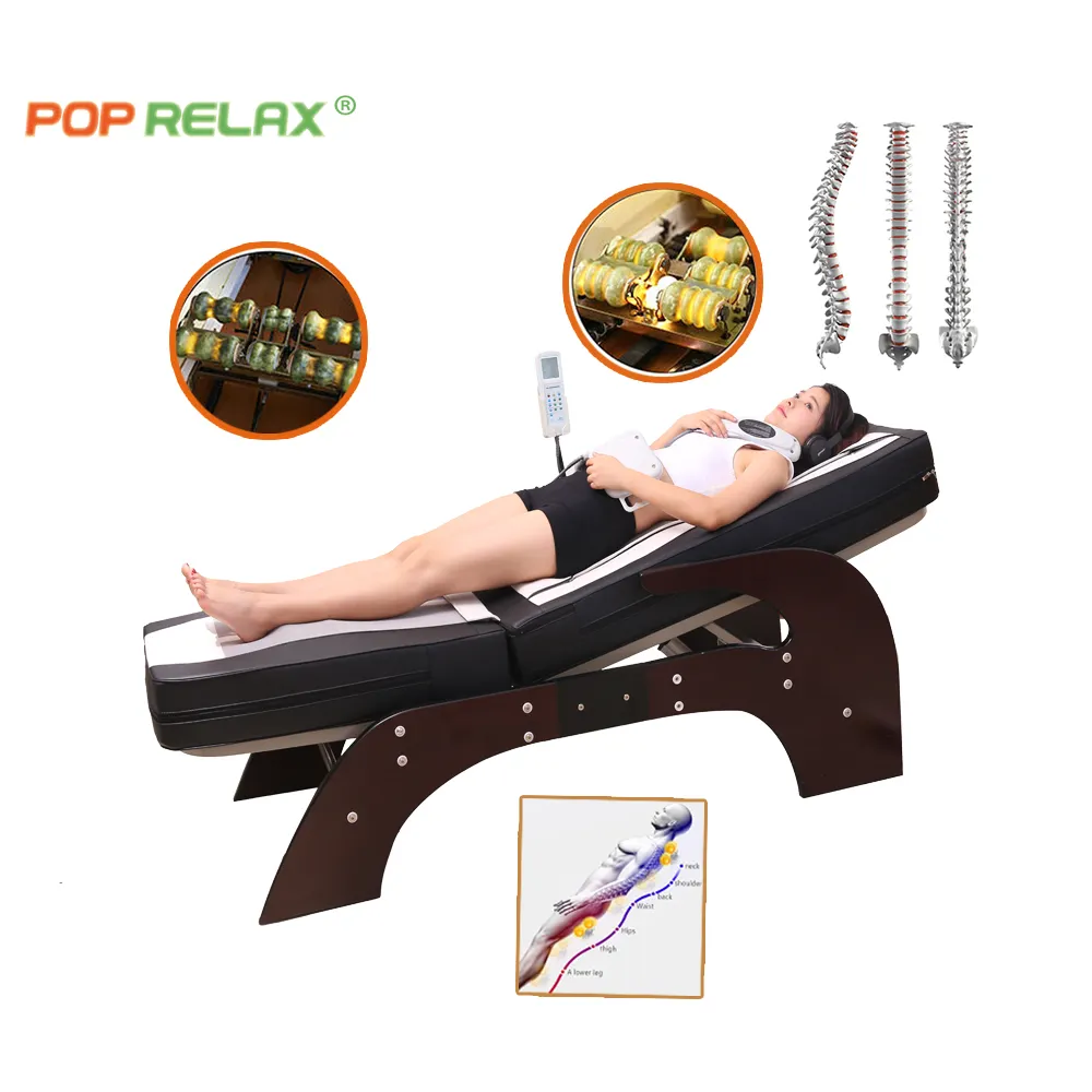 Pop Relax Thermische Korea Muziek Jade Massage Bed Hot Stone Rolling Therapeutische Elektrische Verwarming Spine Care Massage Bed
