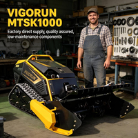Robot Tondeuse Forestière Autobloquante à Moteur Télécommandé, Broyeur à Fléaux 24 CV, Tondeuses Robotisées Vigorun MTSK1000