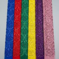 Tissu en dentelle de tulle brodé de perles et de paillettes pour robe de mariée, robe de soirée, robe de fête