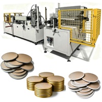 Machine automatique d'alimentation et de sortie pour la fabrication de bases de gâteaux en carton ondulé MDF avec bordure ronde et bande de papier colorée à l'extérieur
