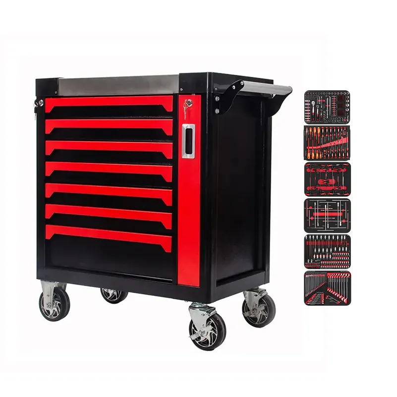 7 Drawers Garage Storage Trolley Sets Box Tool Chest Workshop Trolley Heavy Duty Tool Cabinet With High quality Hand Tools