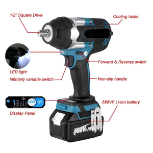 Llave Eléctrica <span class=keywords><strong>de</strong></span> Alto Torque para Reparación Automotriz, con Placa <span class=keywords><strong>de</strong></span> Carga sin Escobillas, Batería <span class=keywords><strong>de</strong></span> Litio <span class=keywords><strong>de</strong></span> 21V, <span class=keywords><strong>Pistola</strong></span> <span class=keywords><strong>de</strong></span> <span class=keywords><strong>Impacto</strong></span> <span class=keywords><strong>de</strong></span> Alta Resistencia - Product Image 6